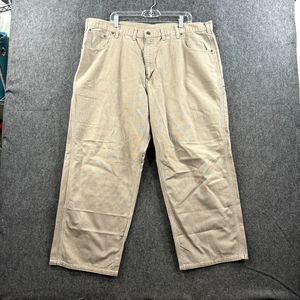 Carhartt Pants Men's 44x30 Brown Loose Fit Canvas Carpenter Distressed